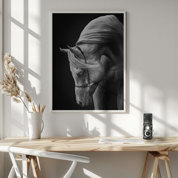 Tablou înramat „white stallion” de Ulrike Leinemann