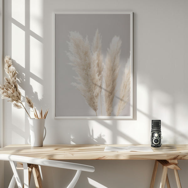 Tablou înramat „Pampas Grass Grey 02” de Pictufy Studio III