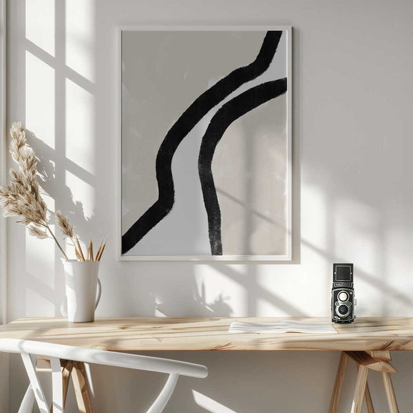 Tablou înramat „Bold Black Lines” de uplusmestudio