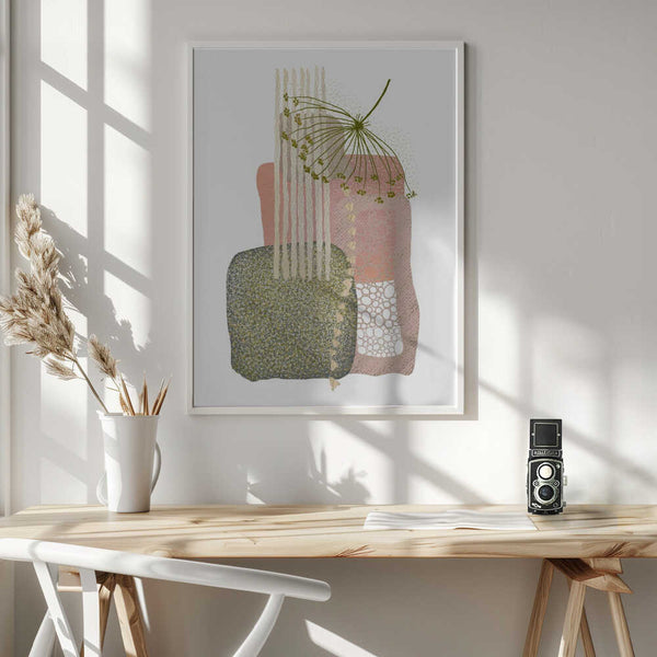 Tablou înramat „Delicate Pink and Green-3” de Sally Ann Moss