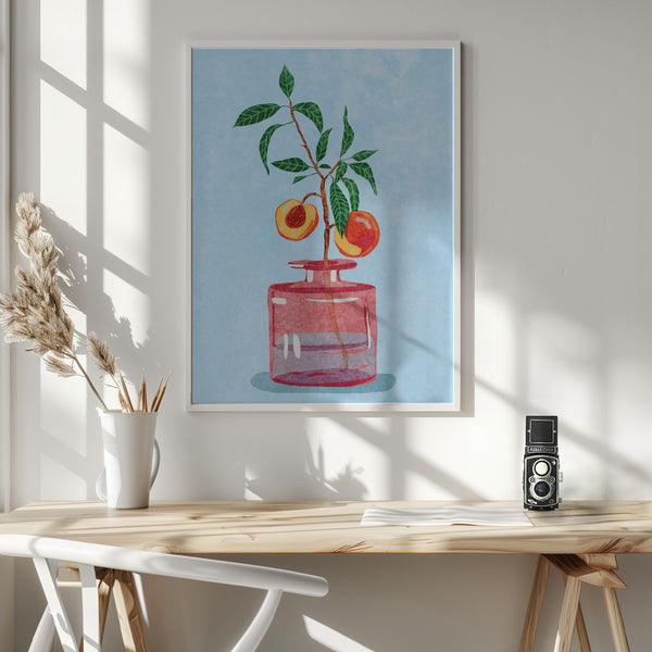 Tablou înramat „Peach Tree in Vase” de Raissa Oltmanns
