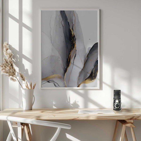 Tablou înramat „Golden Veins Flow” de Alevtina Shelest