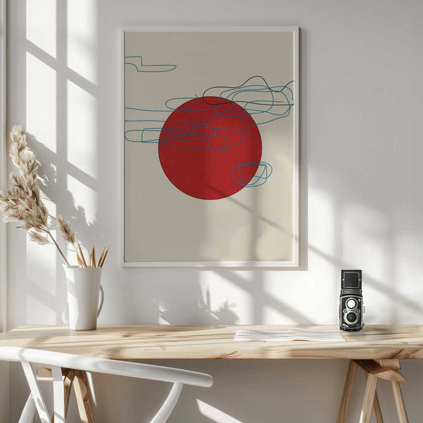 Tablou înramat „Bold Red Circles” de Nicholas