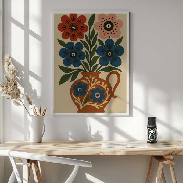 Tablou înramat „Floral Vase Delight” de Marianne Bassil