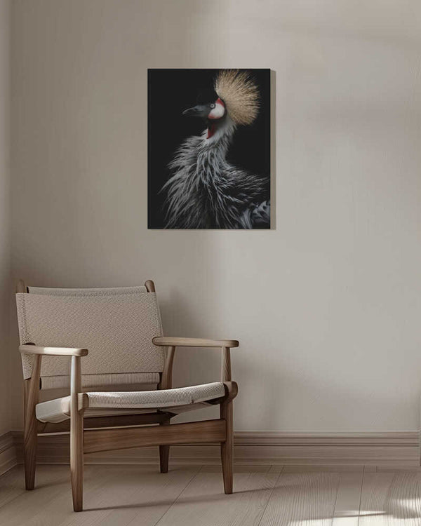 Tablou canvas „Crowned crane's portrait” de Eiji Itoyama