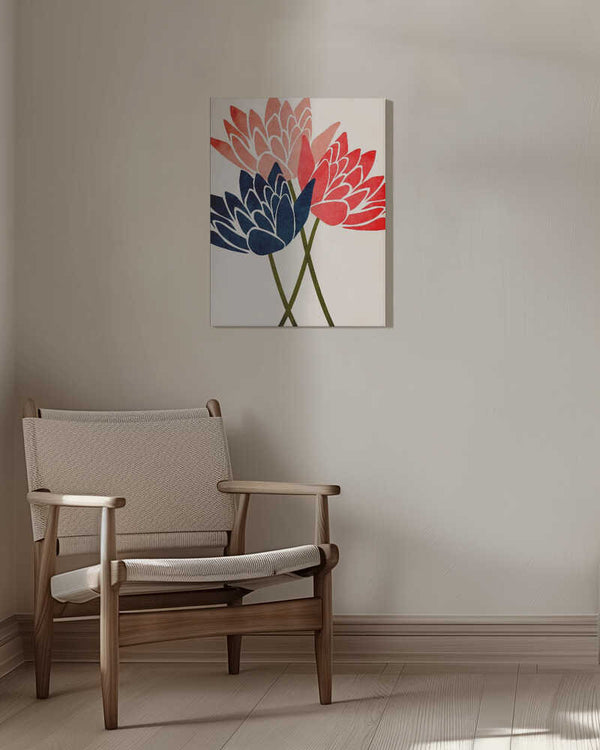 Tablou canvas „Three Dancing Blossoms” de Kubistika