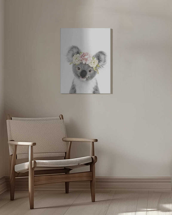 Tablou canvas „Floral Baby Koala” de Lola Peacock