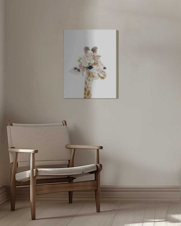 Tablou canvas „Floral Baby Giraffe” de Lola Peacock