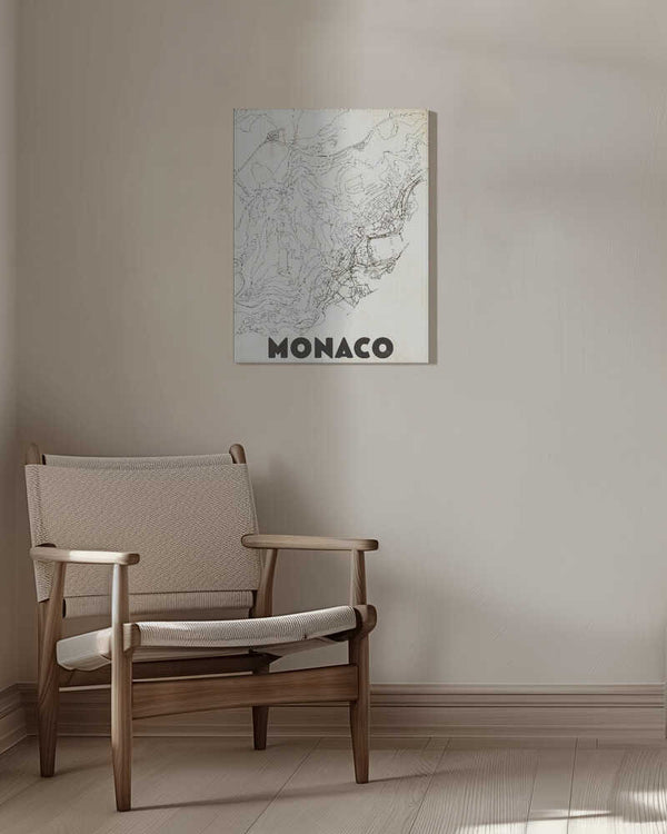 Tablou canvas „Monaco Vintage Travel Map” de Nicholas