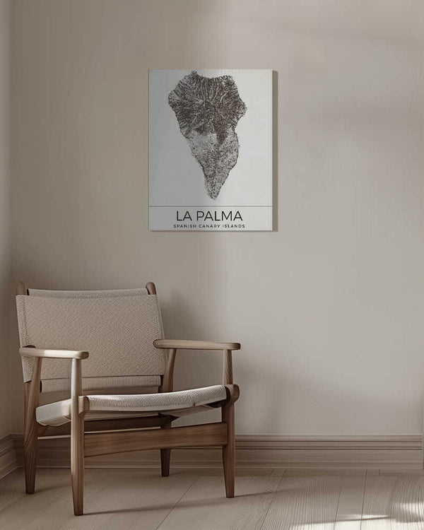 Tablou canvas „La Palma Spanish Canary Islands Map” de Nicholas