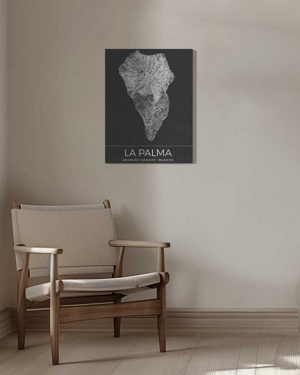 Tablou canvas „La Palma Spanish Canary Islands Map” de Nicholas