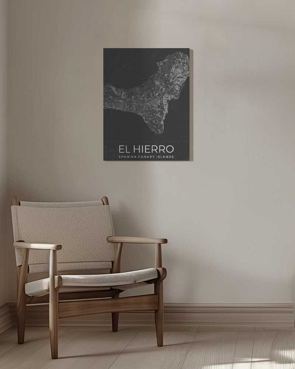 Tablou canvas „El Hierro Spanish Canary Islands Map” de Nicholas