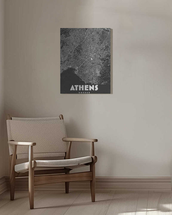 Tablou canvas „Athens Greece vintage travel map” de Nicholas