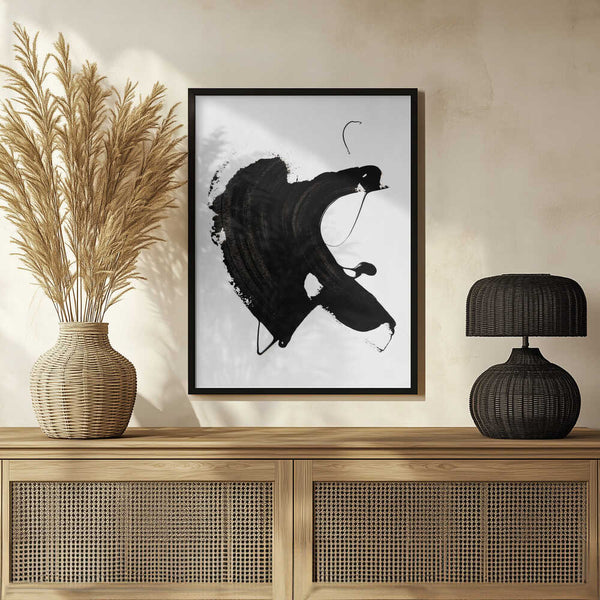 Tablou înramat „Black abstract Stroke” de uplusmestudio