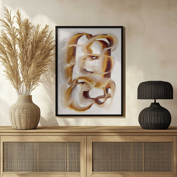 Tablou înramat „Flowing Amber Paths” de Treechild