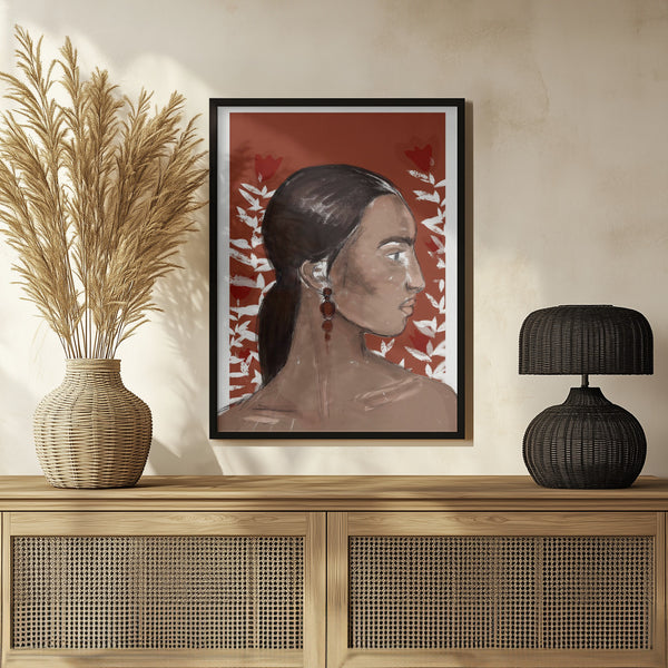 Tablou înramat „Crimson Elegance” de Treechild