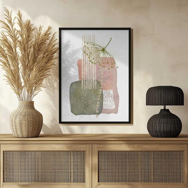 Tablou înramat „Delicate Pink and Green-3” de Sally Ann Moss