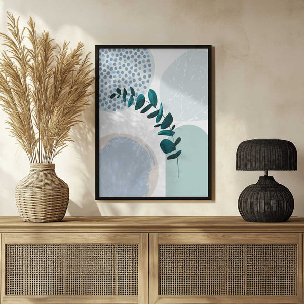 Tablou înramat „Blue green boho-2” de Sally Ann Moss