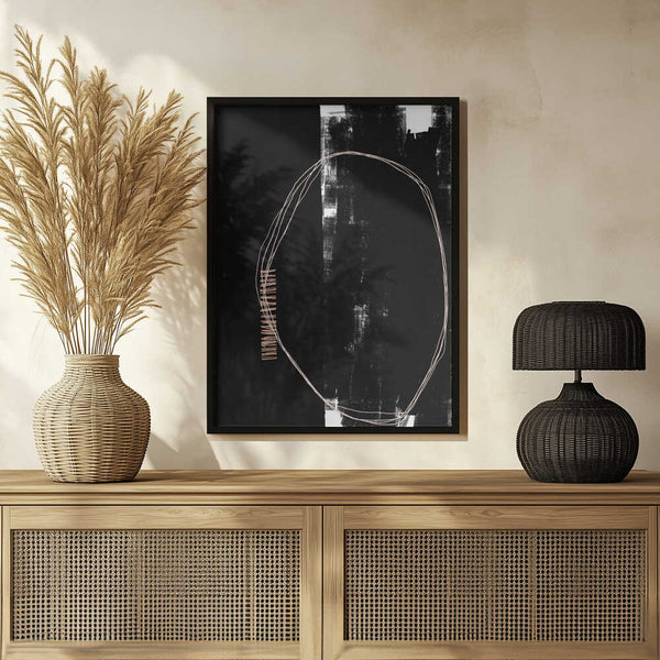 Tablou înramat „Abstract Black And White Artwork” de uplusmestudio