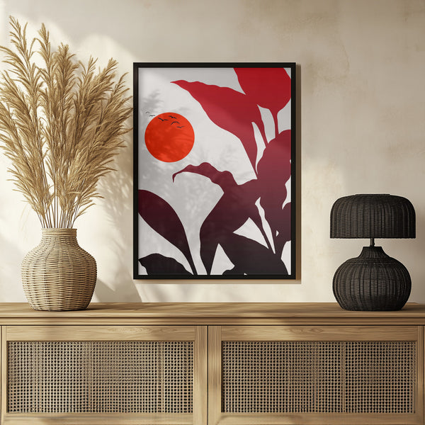 Tablou înramat „Tropical Sunset” de Kubistika