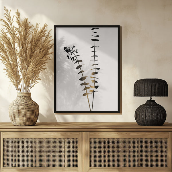 Tablou înramat „Eucalyptus Dark Gold” de Kubistika