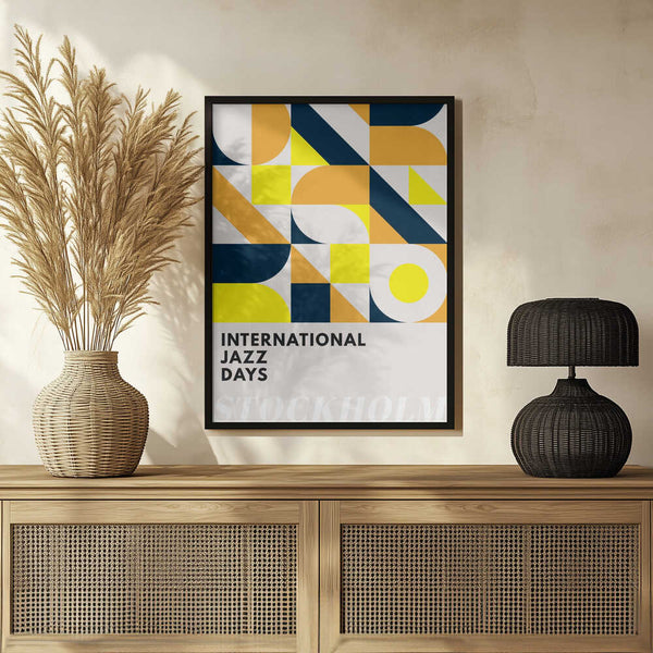 Tablou înramat „Jazz Days Stockholm” de Kubistika