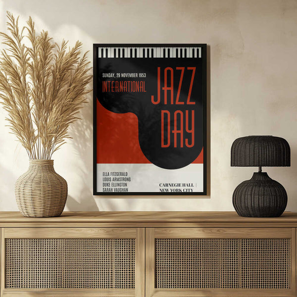 Tablou înramat „Jazzy Days Dark Red” de Kubistika