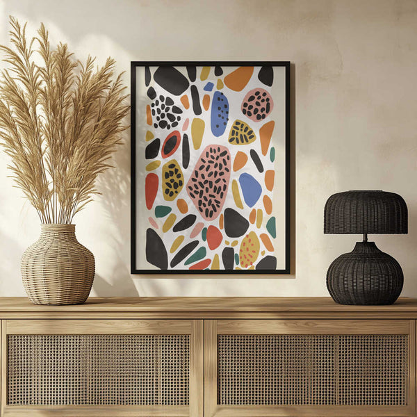 Tablou înramat „Vibrant Pebble Mosaic” de Treechild