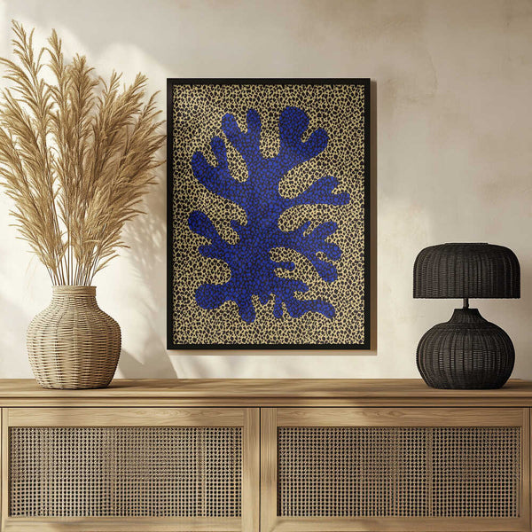Tablou înramat „Blue and Yellow Coral pattern” de Little Dean