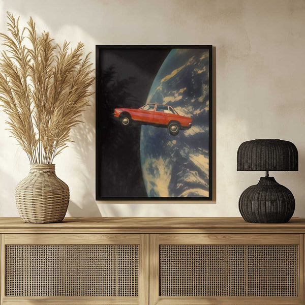 Tablou înramat „Flying Space Car” de Taudalpoi