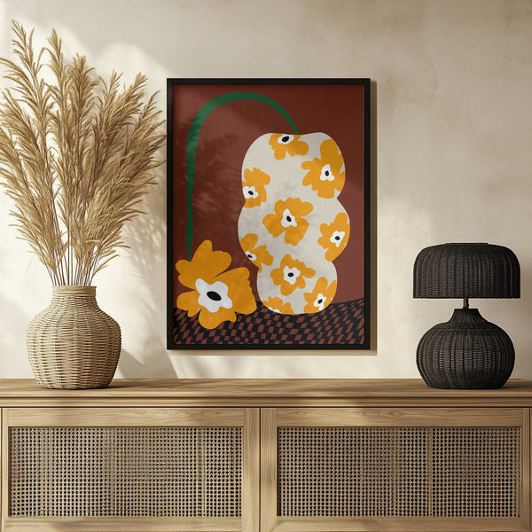 Tablou înramat „Blooms & Pottery” de Miho Art Studio