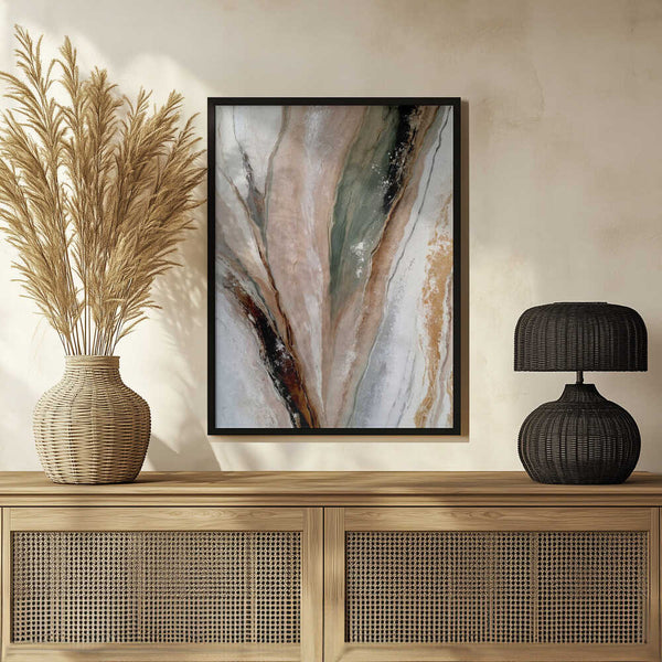 Tablou înramat „Flowing Patterns In Earth Tones And Green Hues” de Alpenglow Workshop