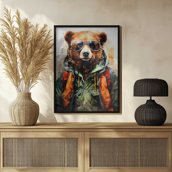 Tablou înramat „Bear Watercolor Animal Art (2)” de Justyna Jaszke