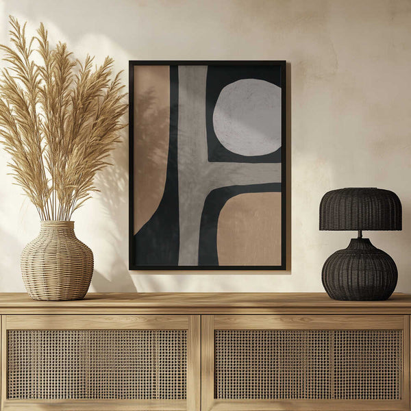 Tablou înramat „Normal grey organic shape” de Little Dean