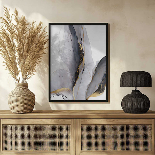 Tablou înramat „Golden Veins Flow” de Alevtina Shelest