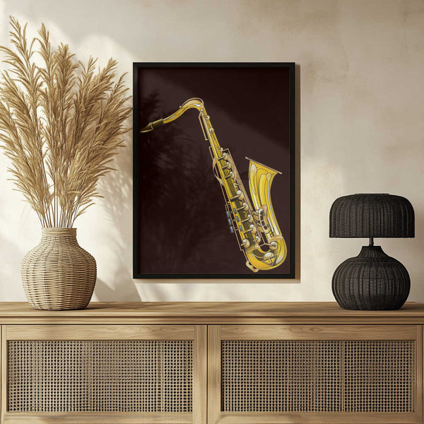 Tablou înramat „Golden Saxophone” de Nicholas