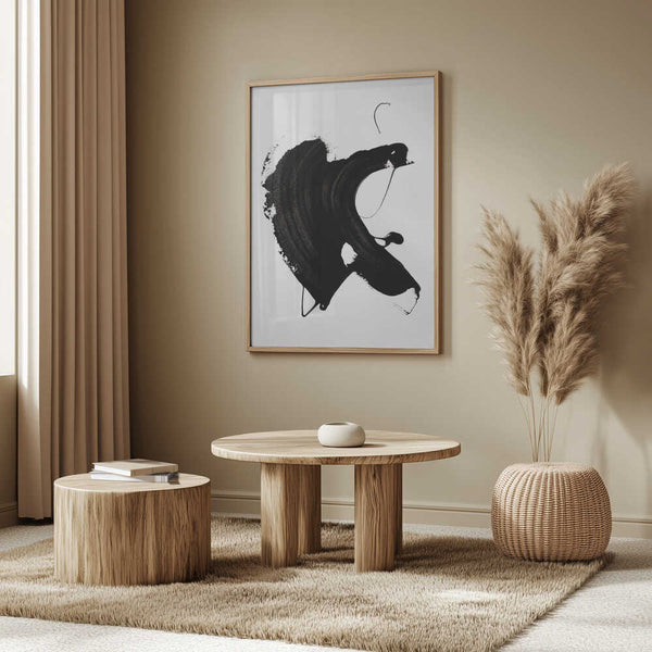 Tablou înramat „Black abstract Stroke” de uplusmestudio