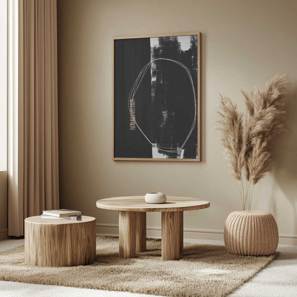 Tablou înramat „Abstract Black And White Artwork” de uplusmestudio