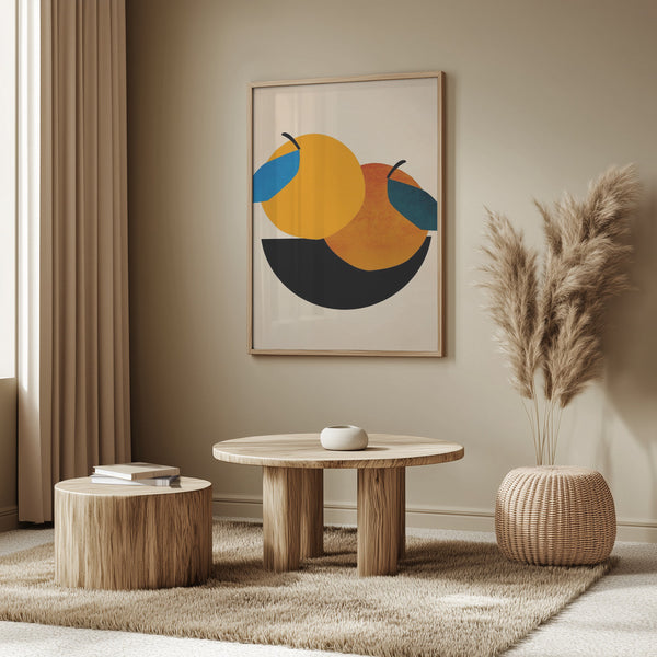 Tablou înramat „Two Oranges” de Kubistika