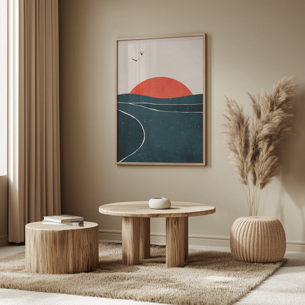 Tablou înramat „Dancing Seagulls” de Kubistika