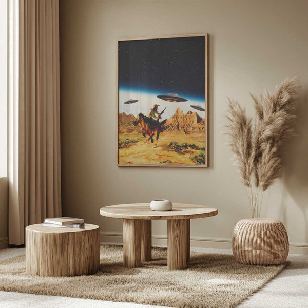 Tablou înramat „UFO Space Chase” de Taudalpoi