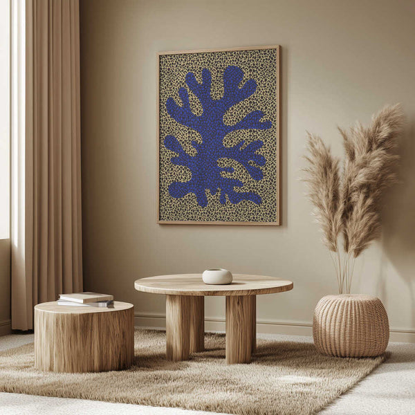 Tablou înramat „Blue and Yellow Coral pattern” de Little Dean
