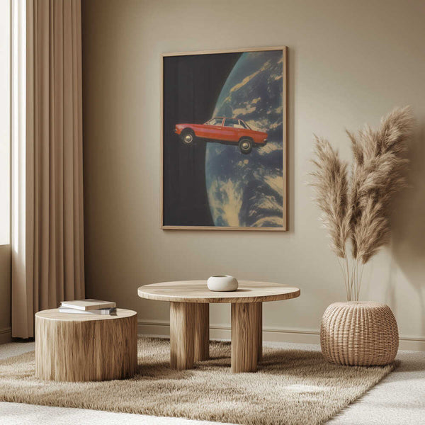 Tablou înramat „Flying Space Car” de Taudalpoi