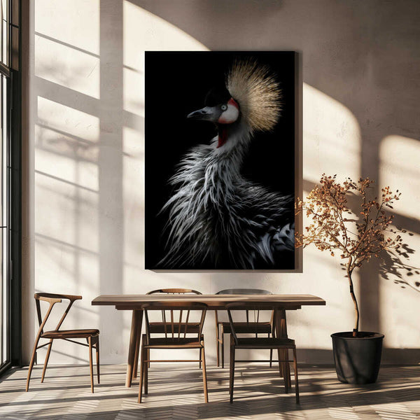 Tablou canvas „Crowned crane's portrait” de Eiji Itoyama