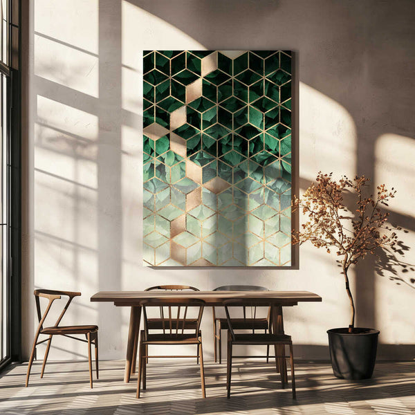 Tablou canvas „Leaves And Cubes” de Elisabeth Fredriksson