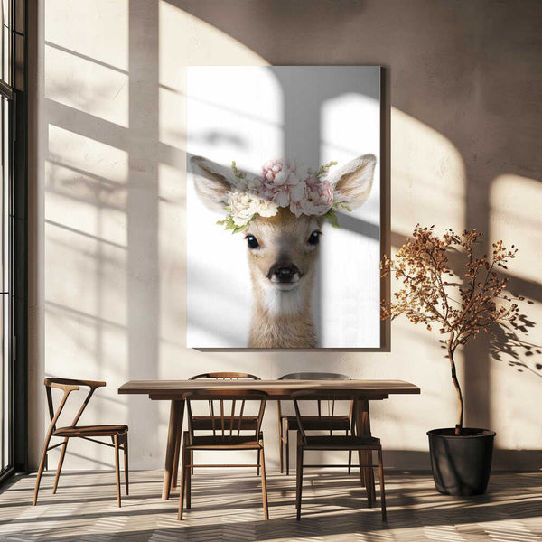 Tablou canvas „Floral Baby Deer” de Lola Peacock