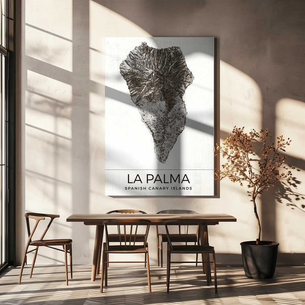 Tablou canvas „La Palma Spanish Canary Islands Map” de Nicholas