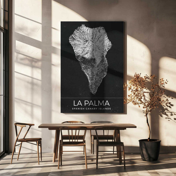 Tablou canvas „La Palma Spanish Canary Islands Map” de Nicholas