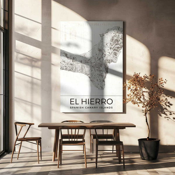 Tablou canvas „El Hierro Spanish Canary Islands Map” de Nicholas