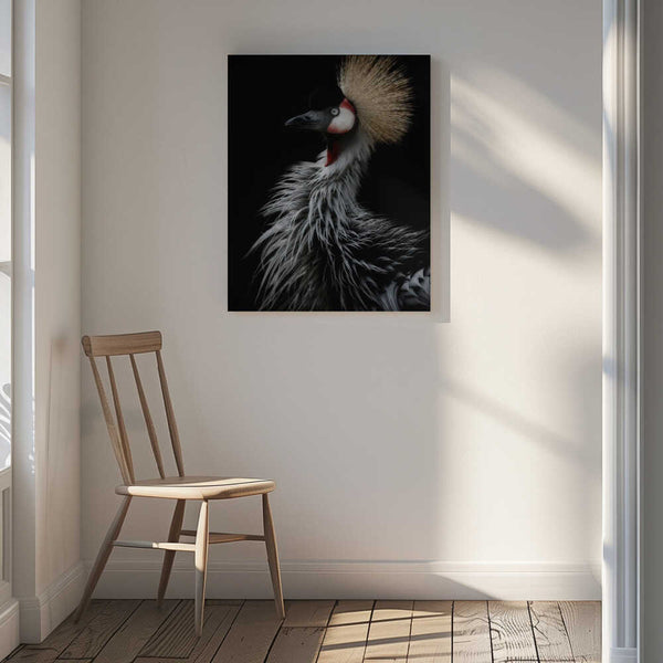 Tablou canvas „Crowned crane's portrait” de Eiji Itoyama